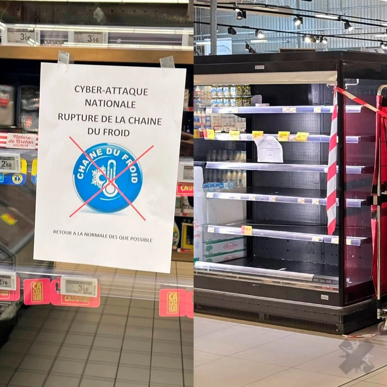 Хакеры разогрели холодильники до +50°C в сотнях супермаркетов Франции.