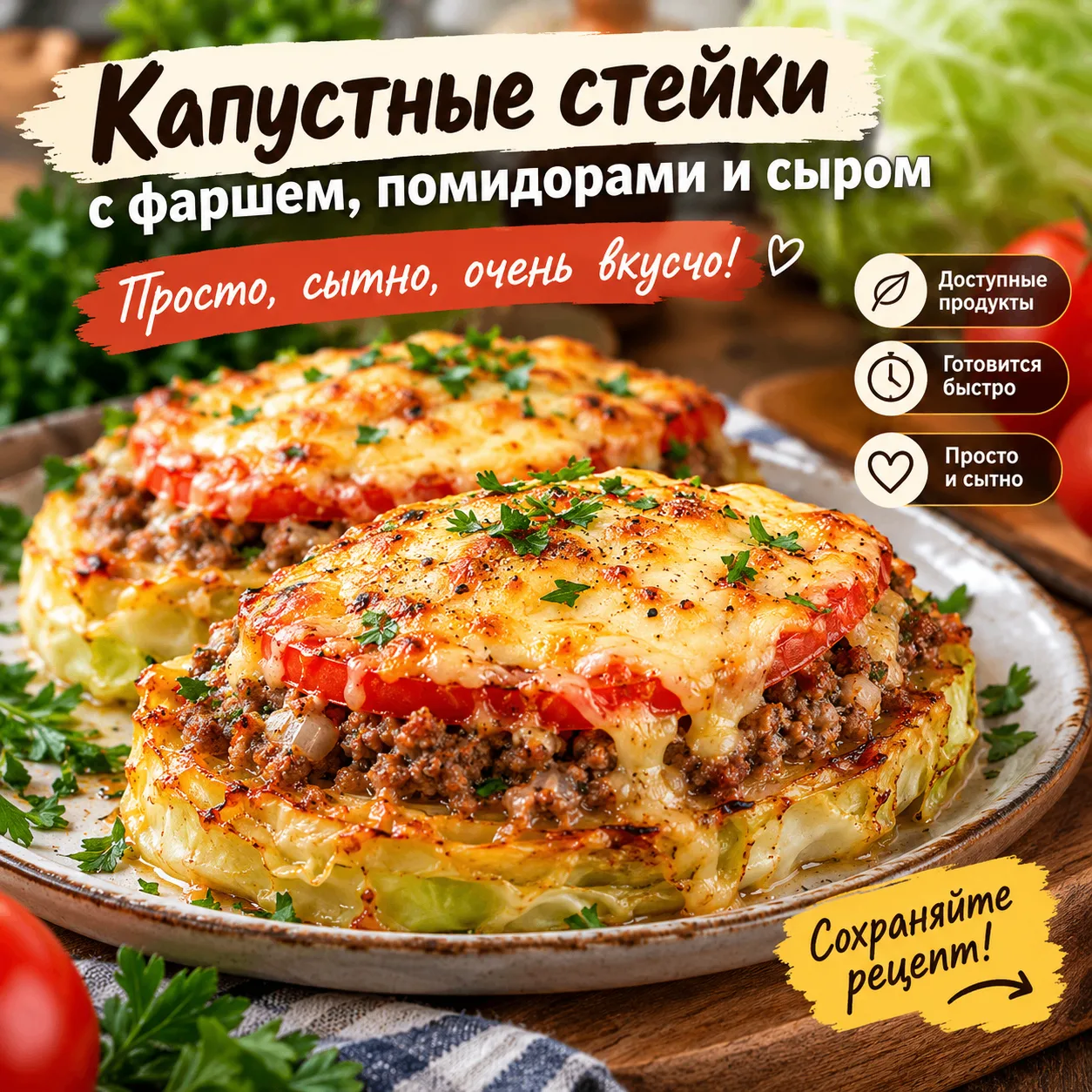 🔥 КАПУСТА, ФАРШ И СЫР — УЖИН, КОТОРЫЙ СЪЕДАЮТ ДО ПОСЛЕДНЕГО КУСОЧКА!