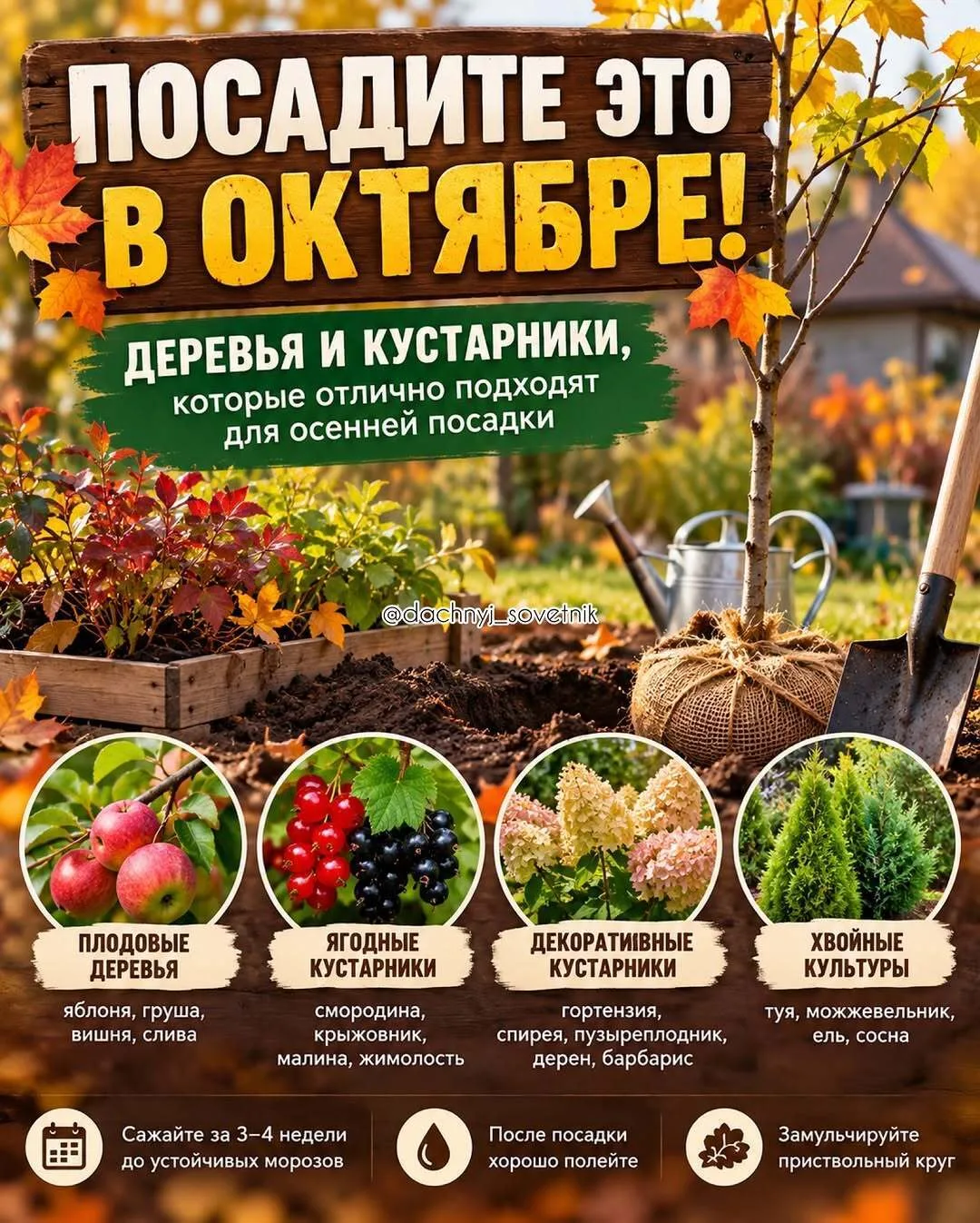 🍂 ЧТО ΠОСАДИТЬ Β ОΚТЯБРΕ: ДΕРΕΒЬЯ И ΚУСТАРΗИΚИ