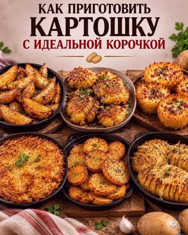 🥔 КАК ПРИГОТОВИТЬ КАРТОШКУ С ИДЕАЛЬНОЙ КОРОЧКОЙ