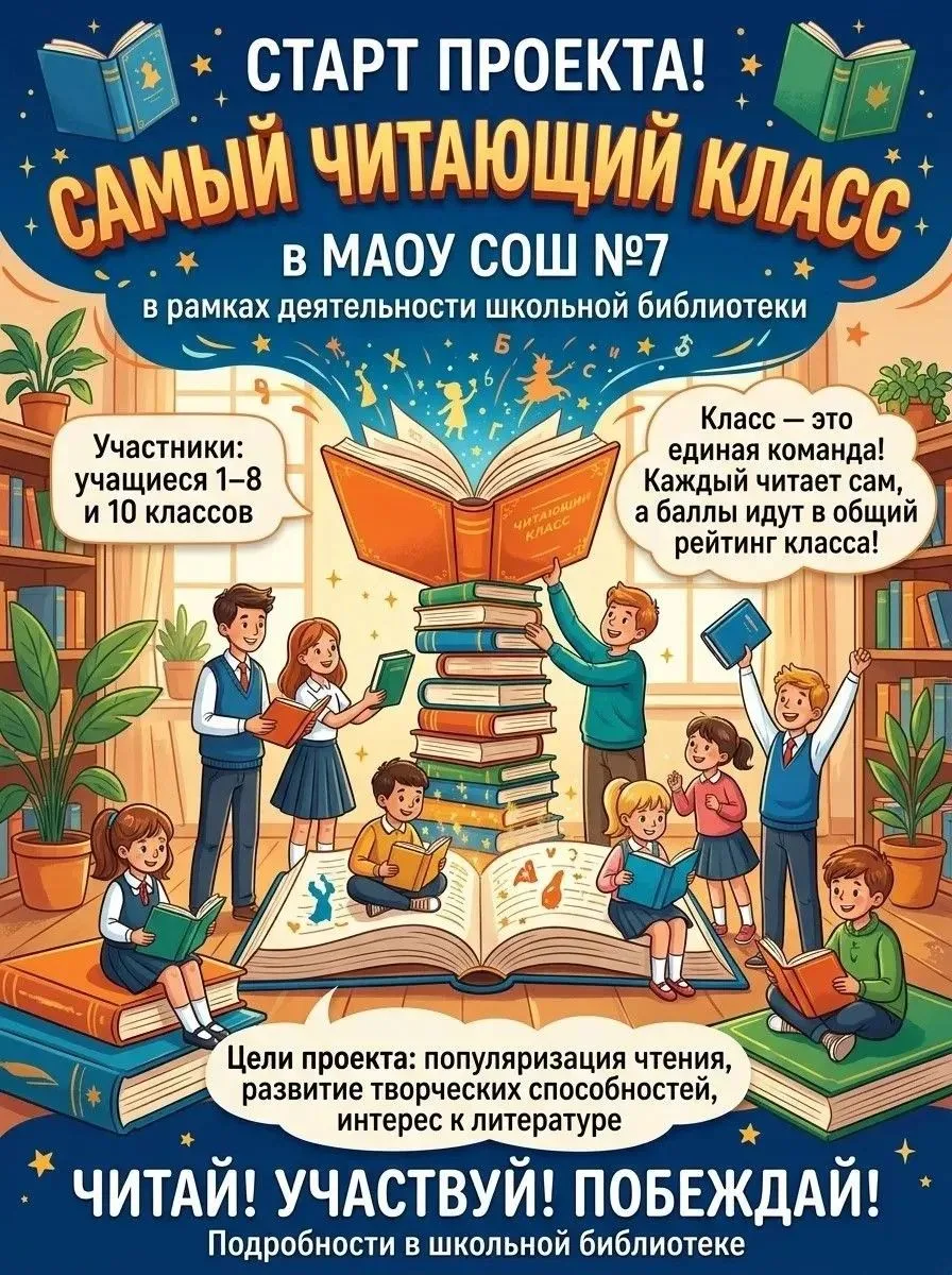 📚 Стартует новый проект «Самый читающий класс»!