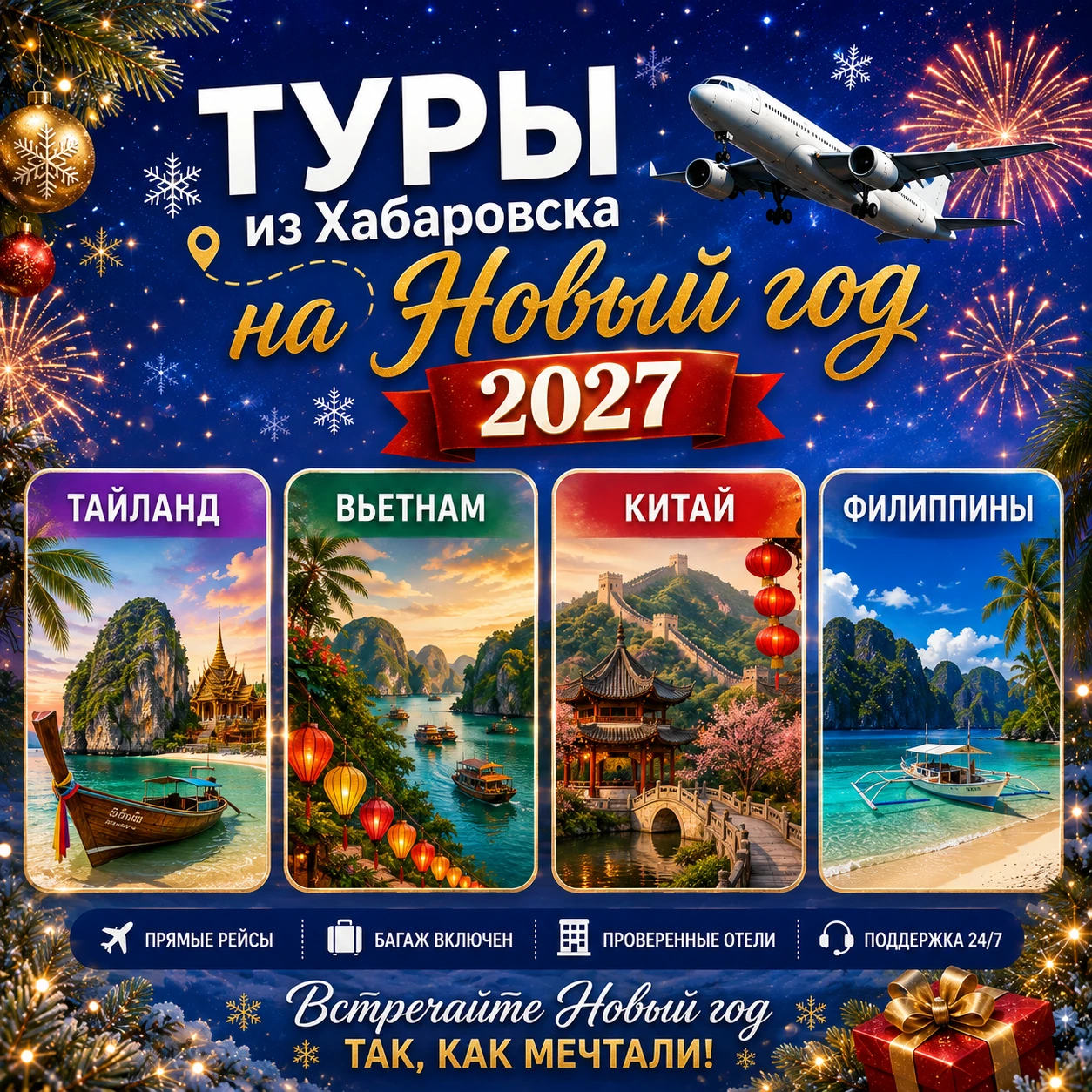 🎄 Новый год 2027 из Хабаровска :летим за теплом и впечатлениями 😍