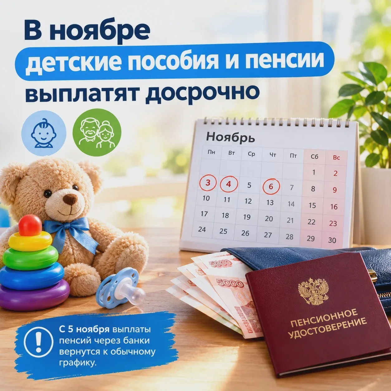 Выплаты в ноябре перенесут на более ранние даты