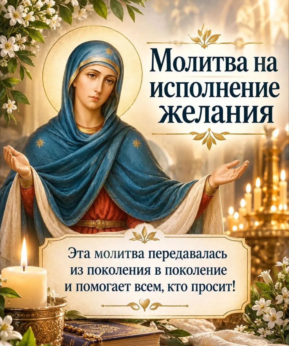 🙏💫Эта молитва передавалась из поколения в поколение и помогает всем кто просит!