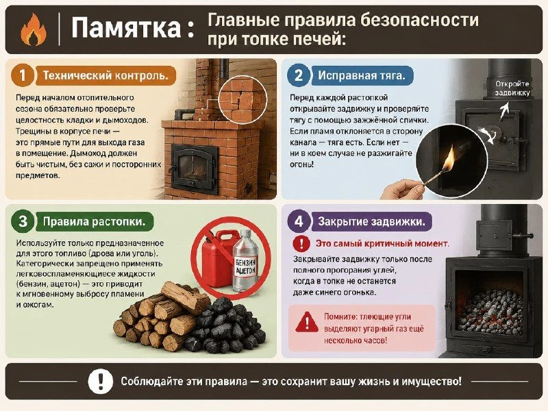 Сезон печного отопления: тепло, уют и безопасность!