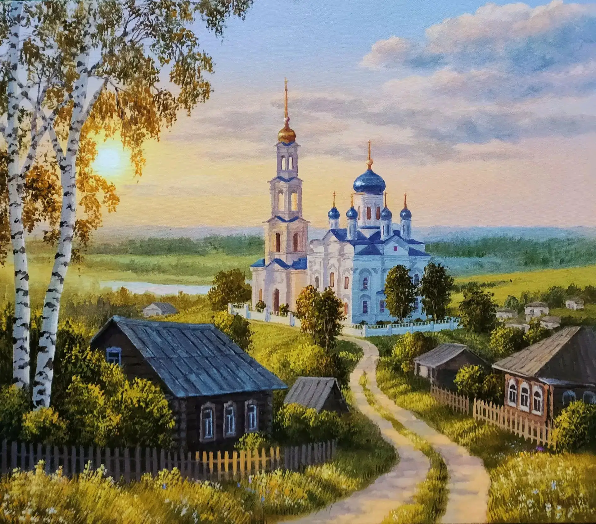 Яна Кольцова "Малиновый звон. Вид на храм Рождества Пресвятой Богородицы"