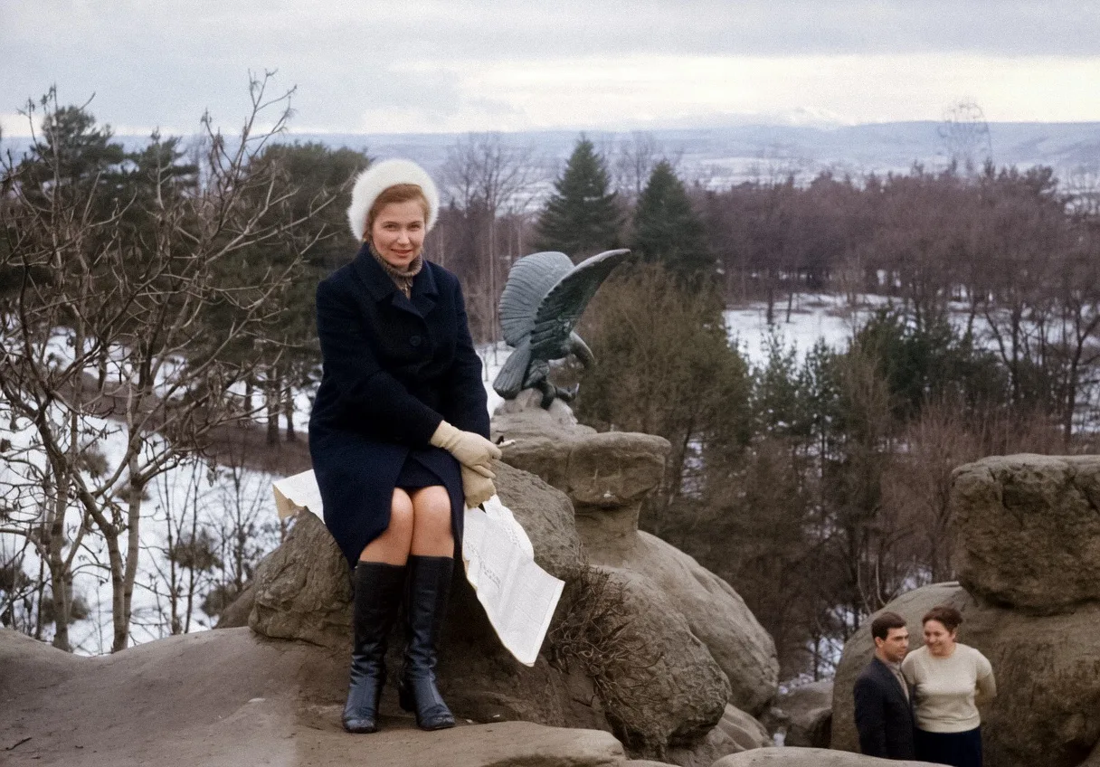 Скульптура "Орел" на Красных камнях. Кисловодск, 1969 год.