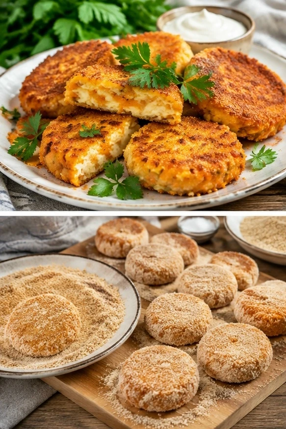 "Котлеты из моркови с твёрдым сыром"