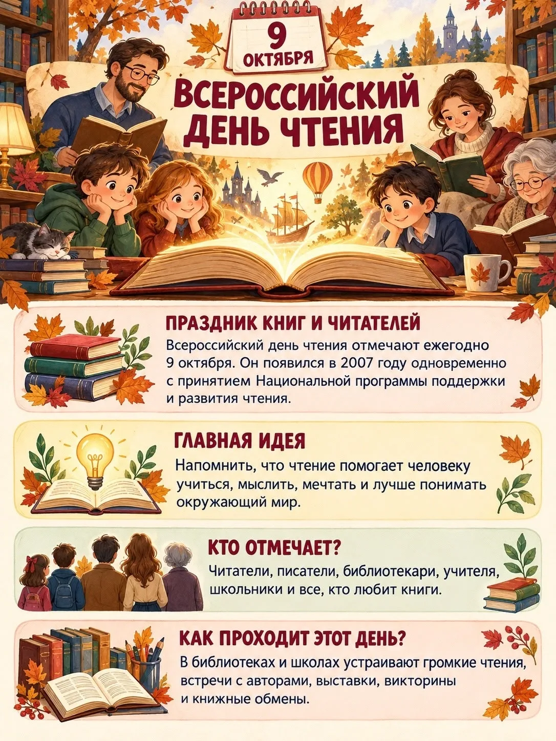9 октября — Всероссийский день чтения! 📚