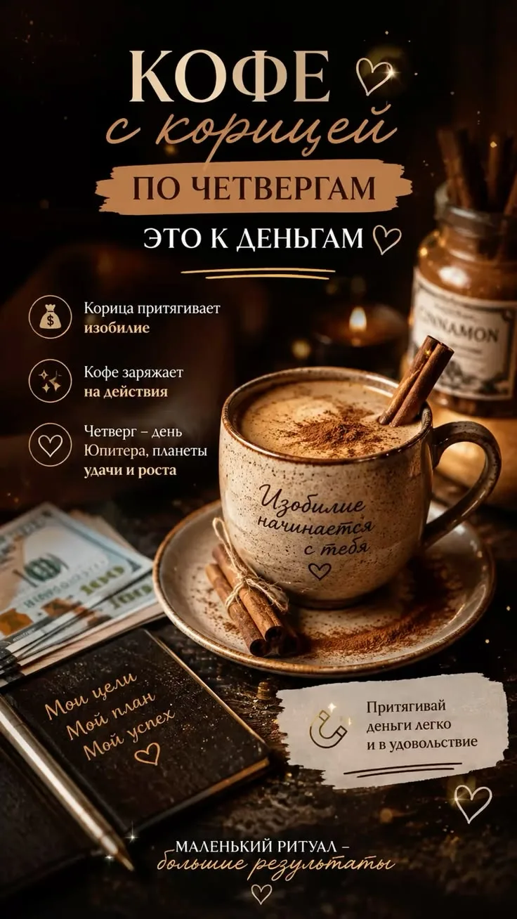 Ритуал «Кофе с корицей к достатку»