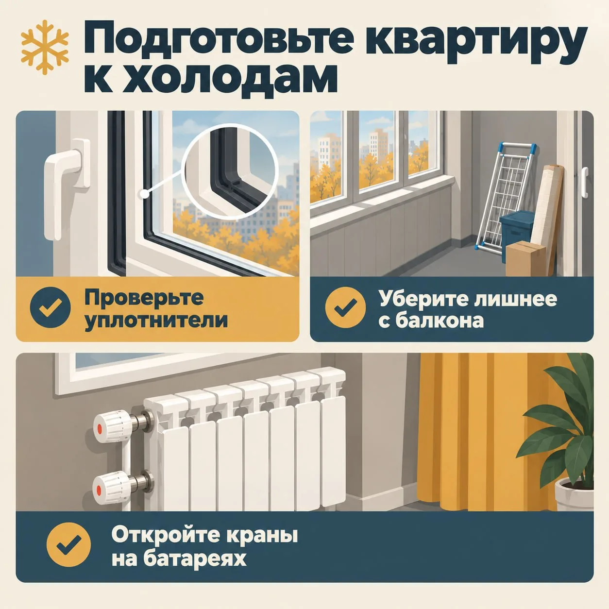 До устойчивых холодов остаётся не так много времени, а окна и балкон лучше проверить за...