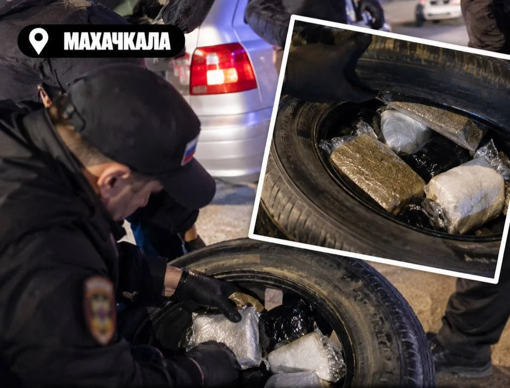 Двое жителей Махачкалы прятали наркотические таблетки в запасном колесе машины