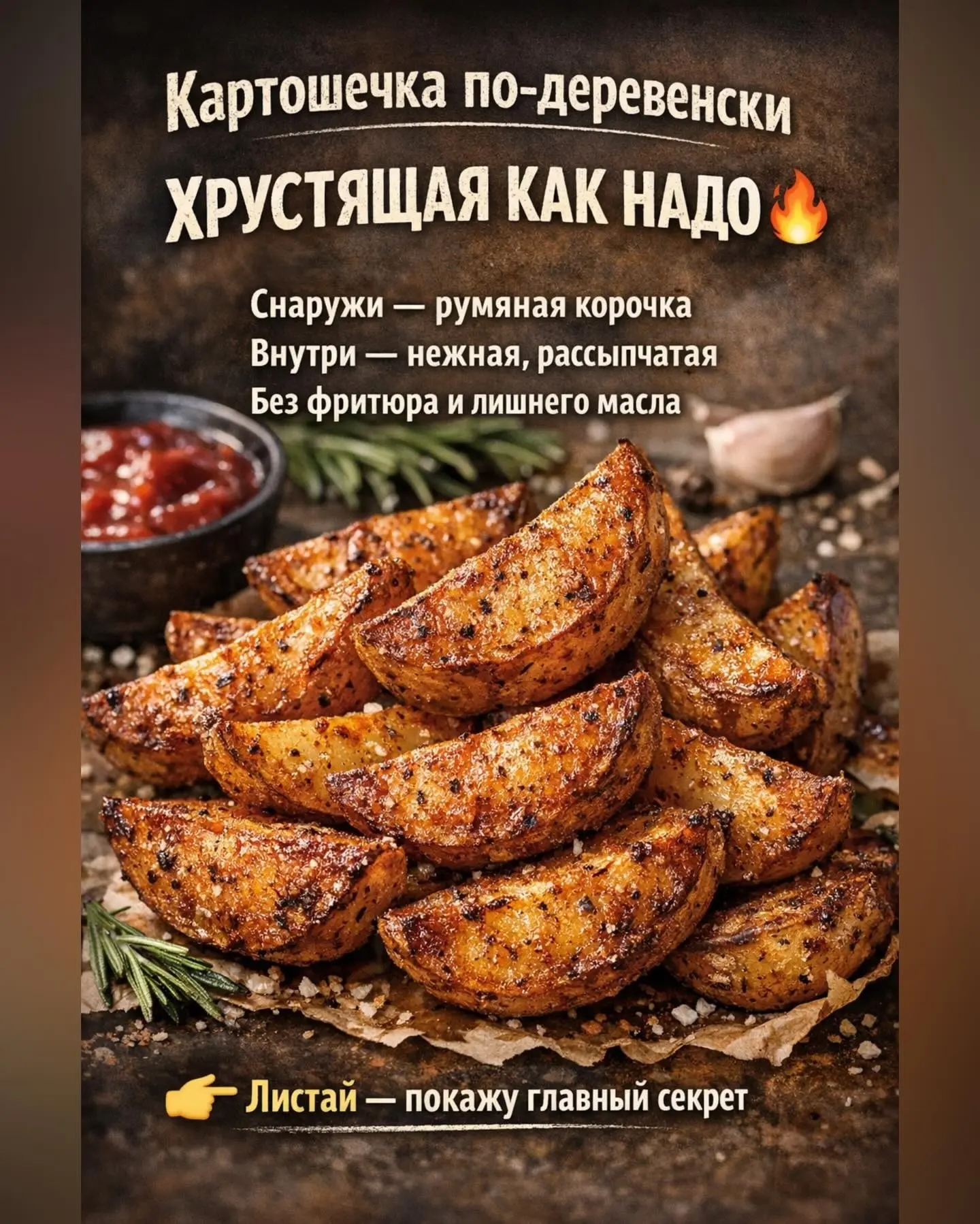 Картошечка по-деревенски — хрустит, как в любимом кафе