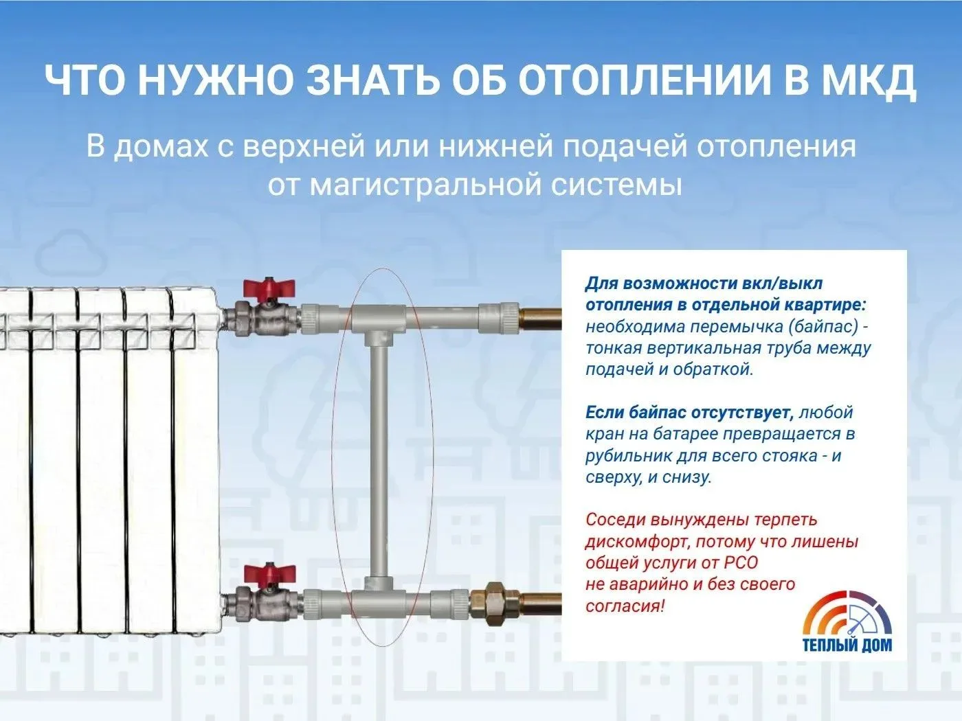 Напоминаем главное правило пользования общей отопительной системой дома –