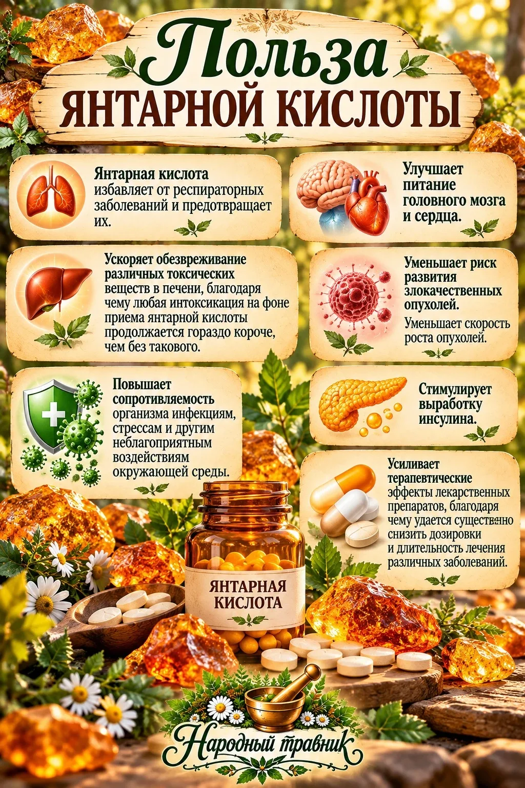 ✨ Янтарная кислота: ваш помощник в здоровье!