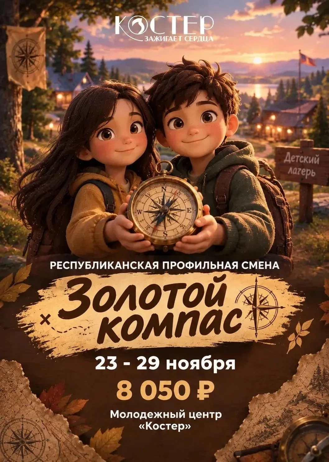 Открыта регистрация на смену с 23 по 29 ноября 2026 года "Золотой компас"!