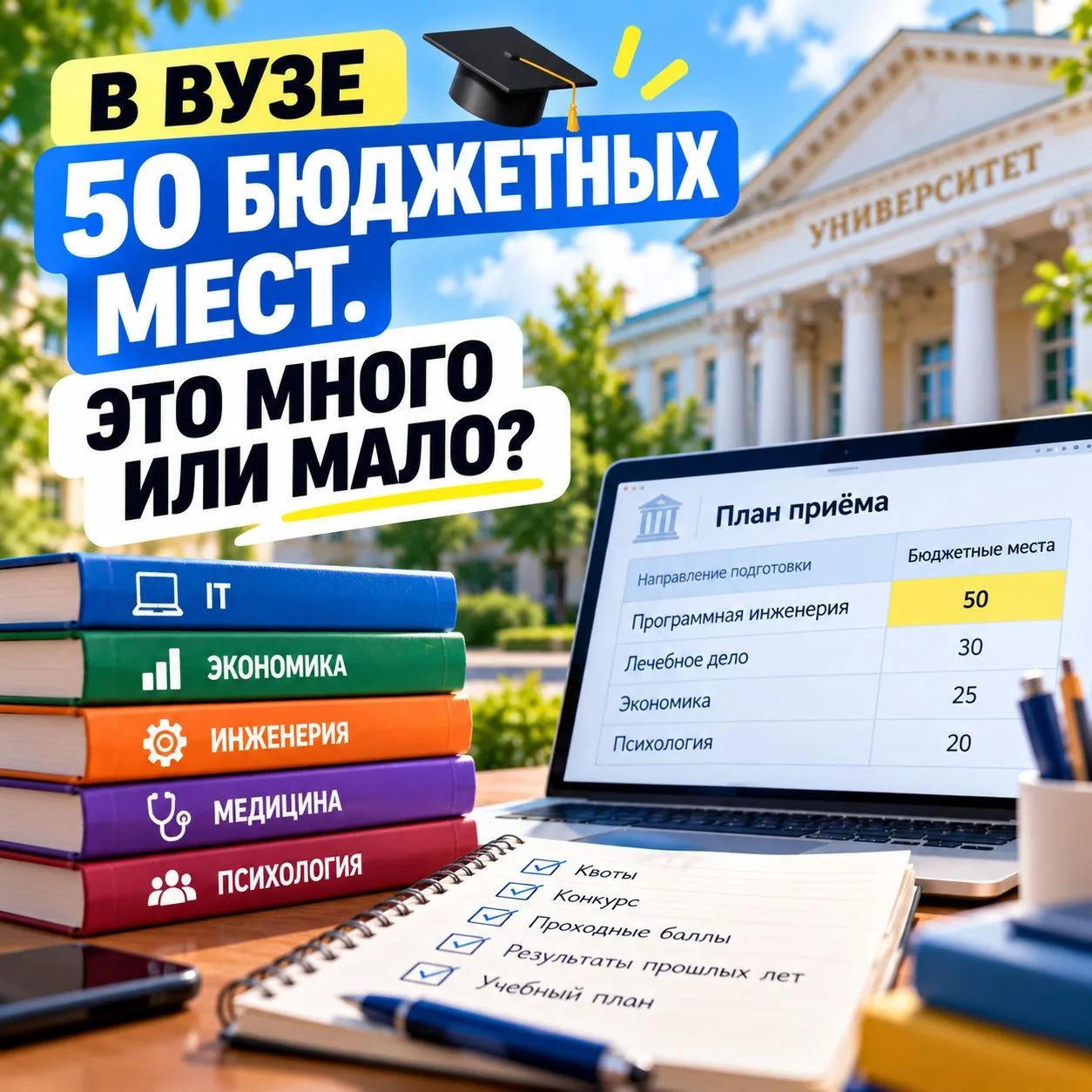 🎓 В ВУЗЕ 50 БЮДЖЕТНЫХ МЕСТ. ЭТО МНОГО ИЛИ МАЛО?