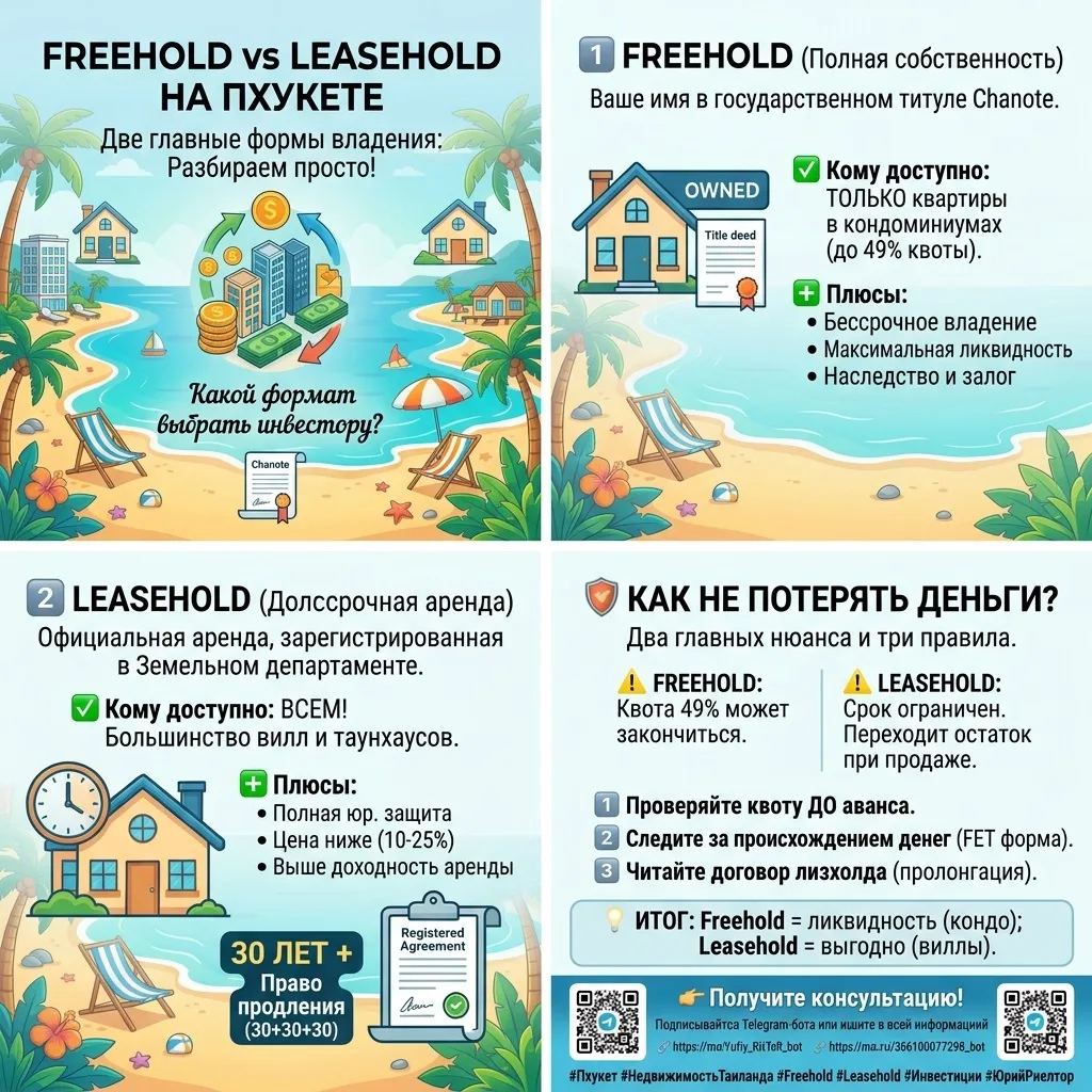 🏠 FREEHOLD vs LEASEHOLD на Пхукете: какой формат выбрать инвестору?