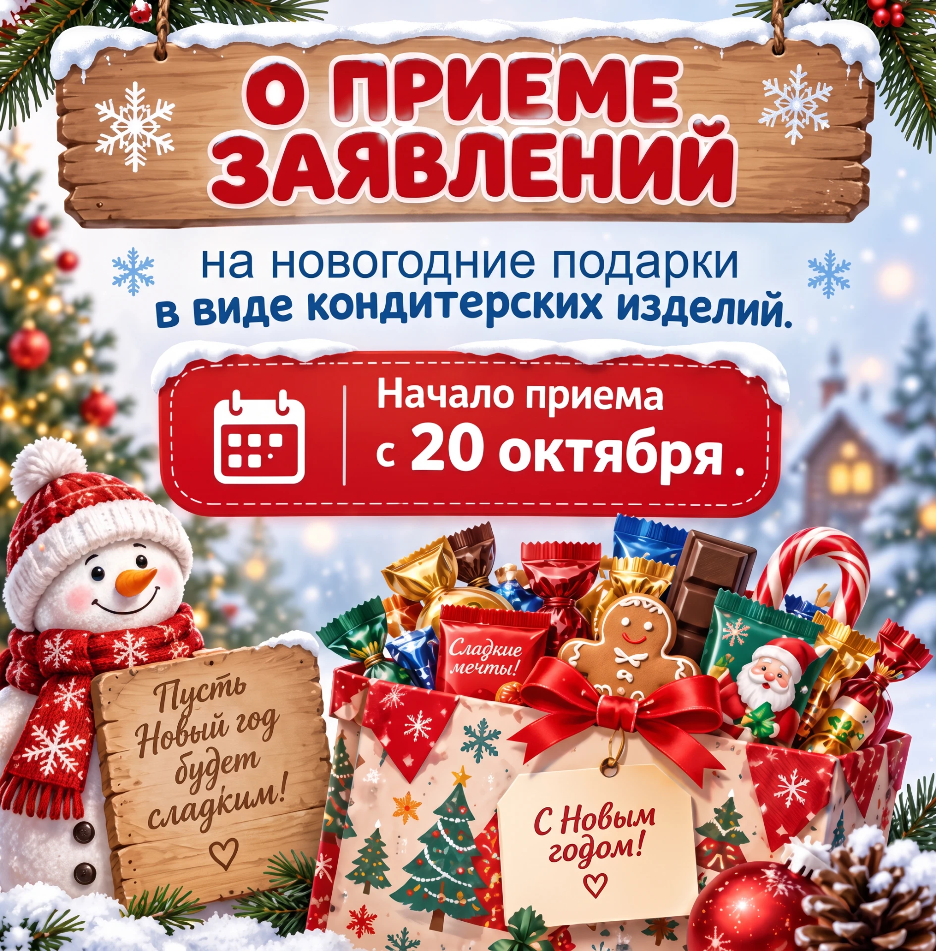 🎄 С 20 октября 2026 года — приём заявлений на новогодние подарки для детей