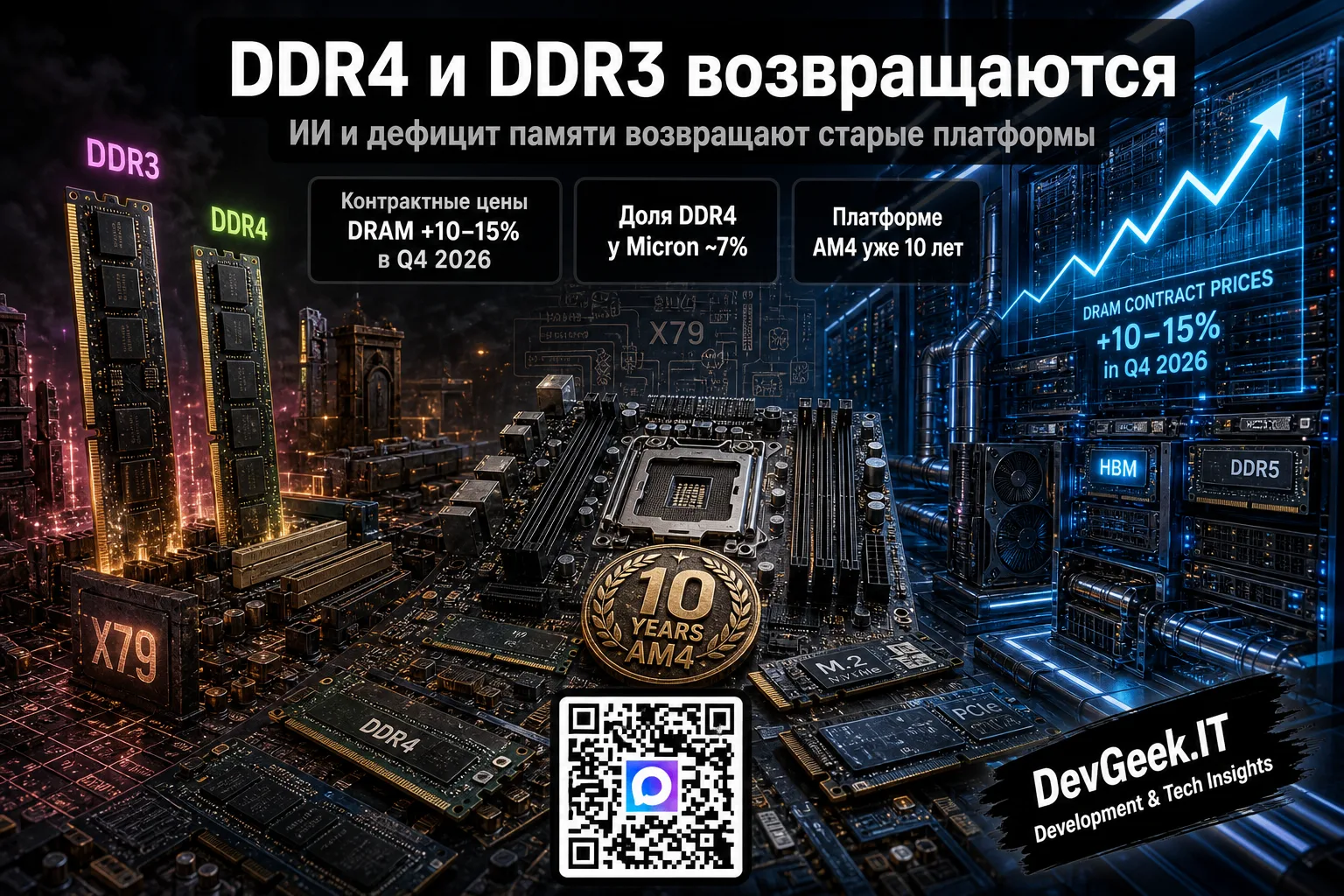 # Пост: ИИ загнал компьютеры в прошлое: новые платы снова делают под DDR4 и DDR3