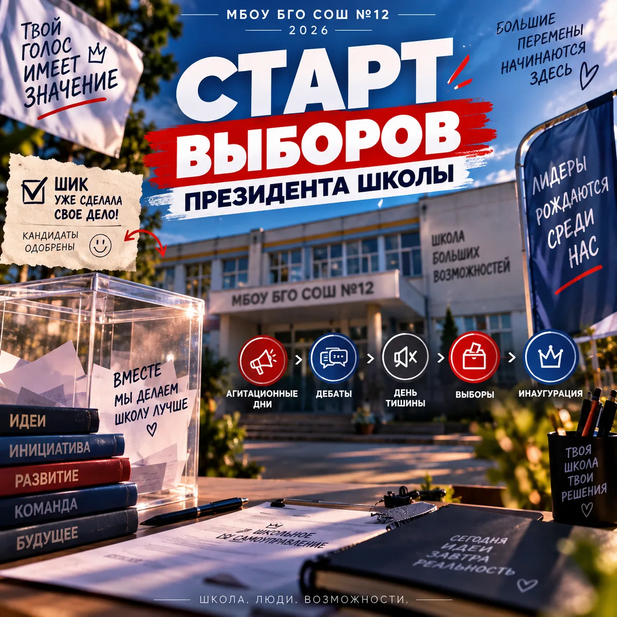 🚀 Старт дан! Выборы Президента школы открыты!