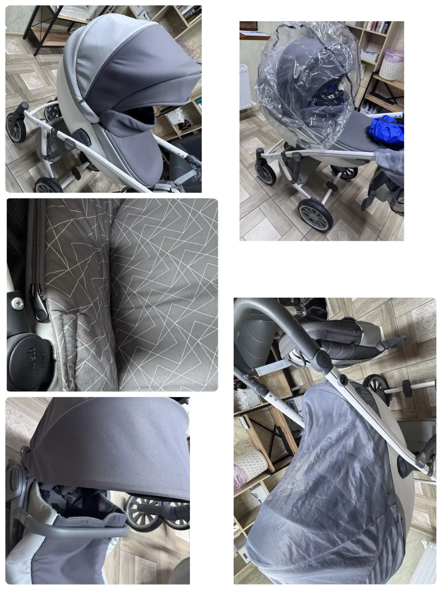 Коляска Anex 2в 1 ,москитная  сетка, дождевик, рюкзак, чехлы для колёс . В идеальном со...