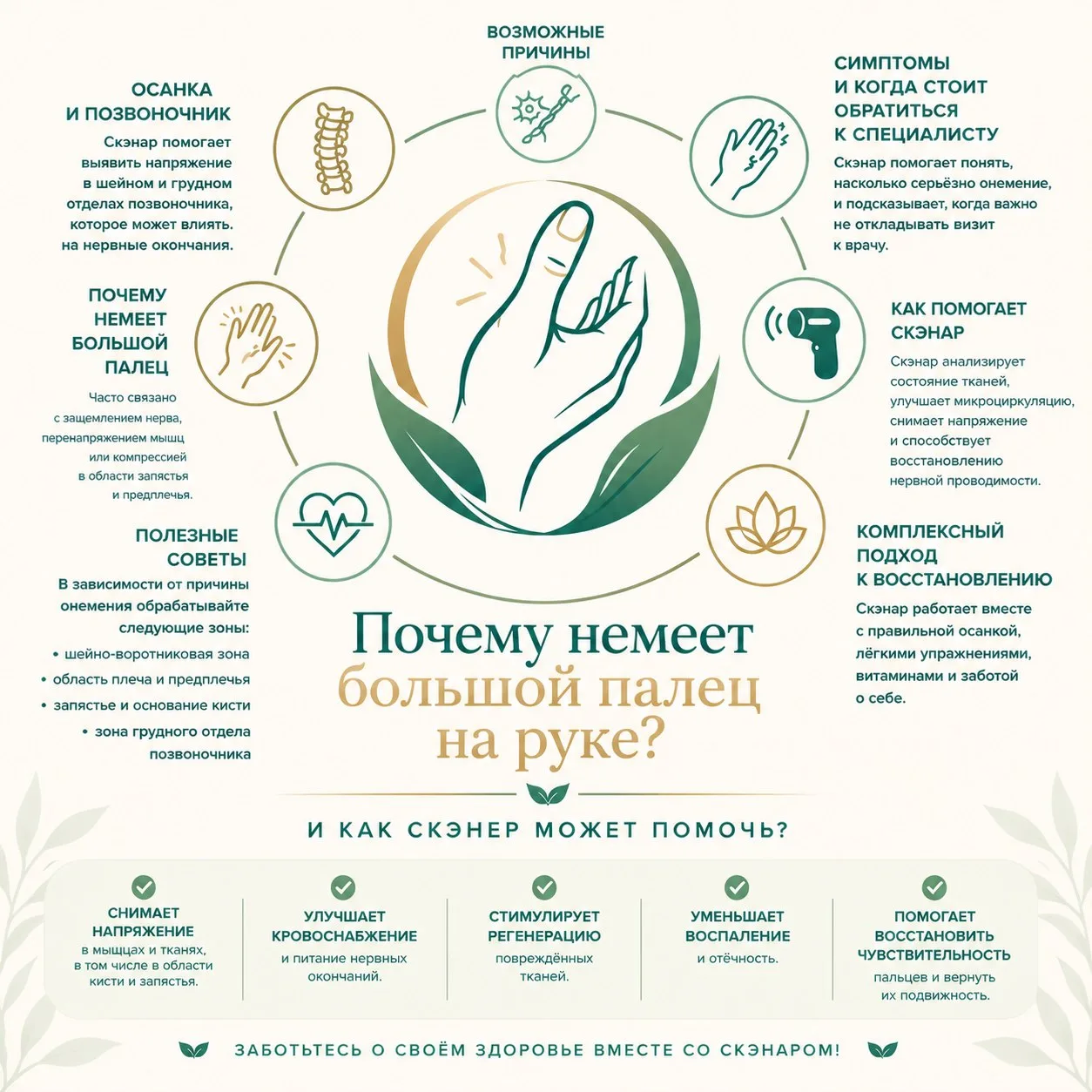 «Ой, палец затек...» или почему онемение руки нельзя игнорировать 🌿✋