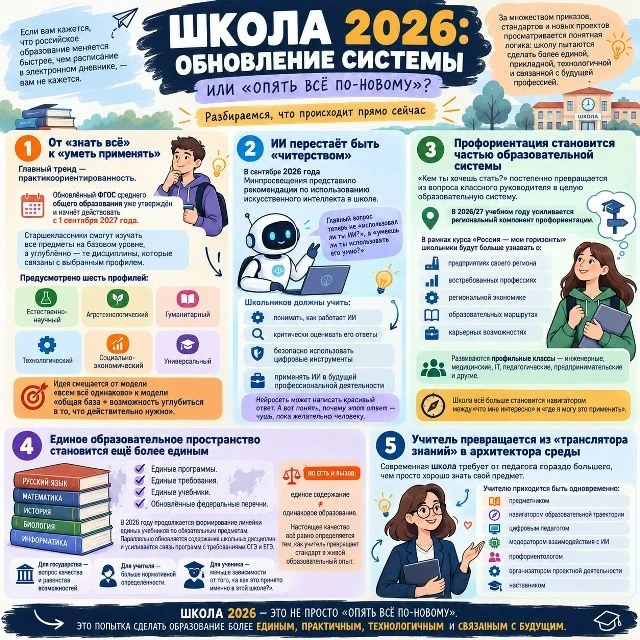 ШКОЛА 2026: ОБНОВЛЕНИЕ СИСТЕМЫ ИЛИ «ОПЯТЬ ВСЁ ПО-НОВОМУ»?