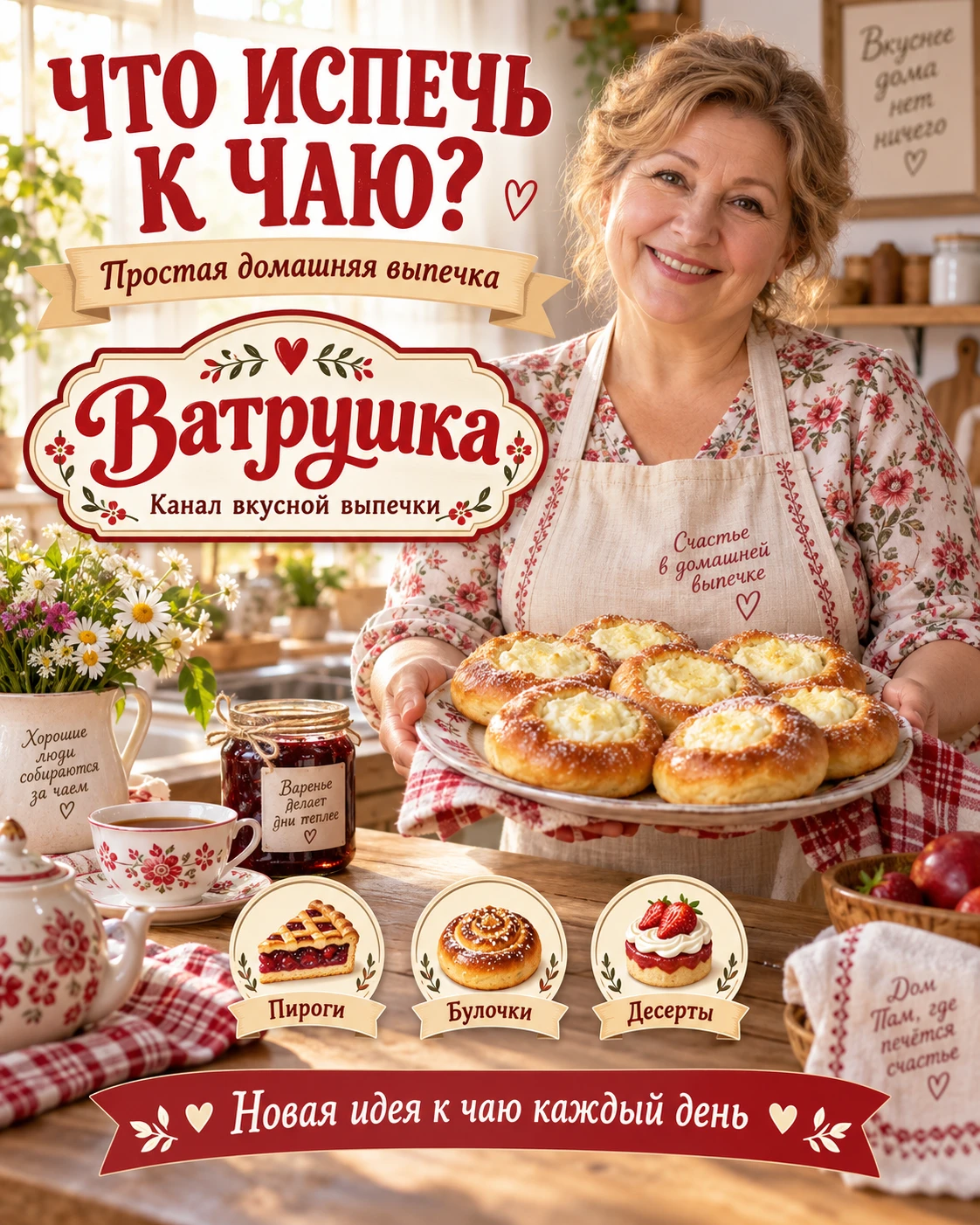 ☕ Хочется чего-нибудь домашнего к чаю, но опять не знаете, что испечь?