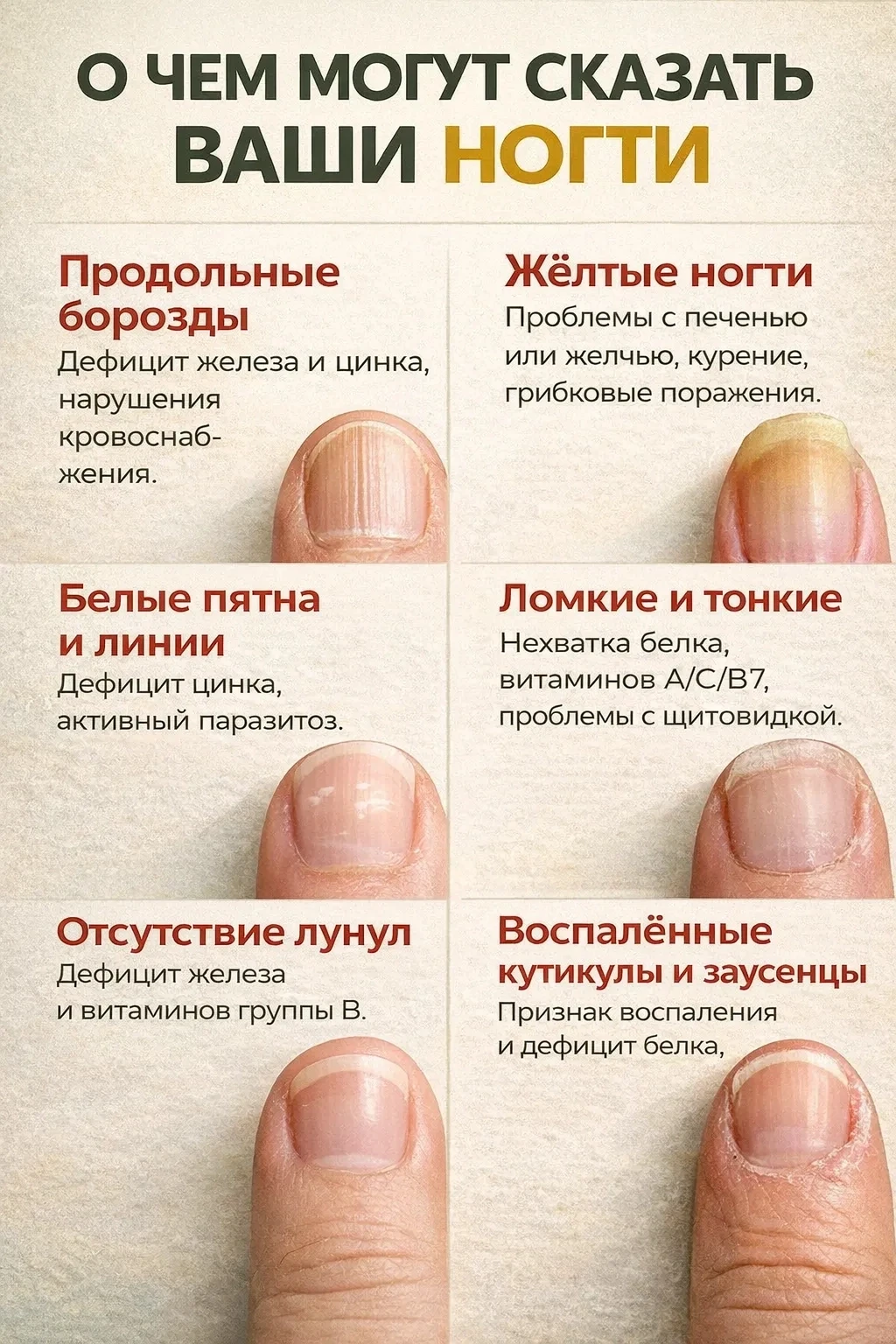 💅Состояние и внешний вид ногтей могут сигнализировать о дефиците витаминов, хронически...