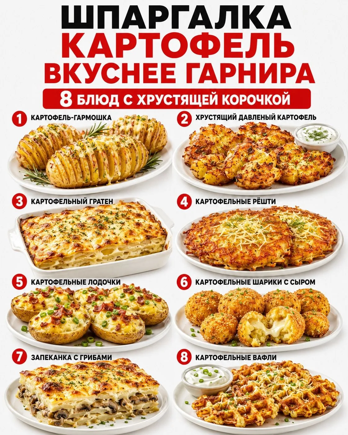 🥔 ШПАРГАЛКА: КАРТОФЕЛЬ ВКУСНЕЕ ГАРНИРА ❤️