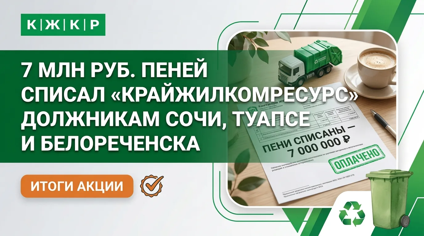 7 млн руб. пеней списал «Крайжилкомресурс» должникам Сочи, Туапсе и Белореченска