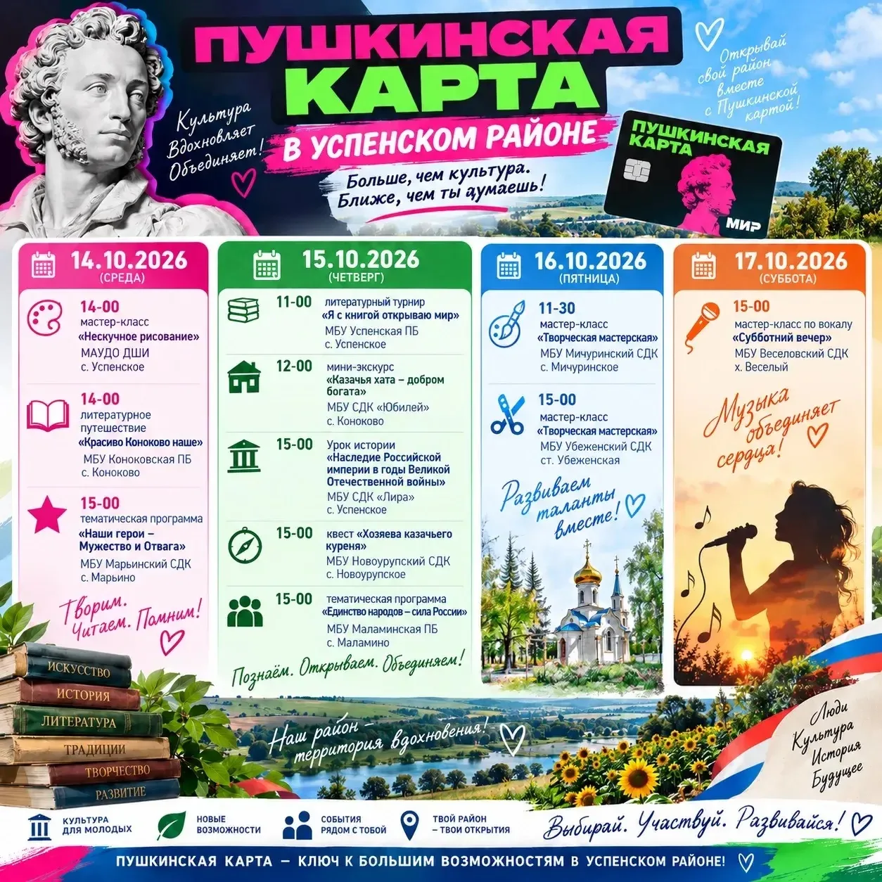 Культурная осень в Успенском районе: события по Пушкинской карте!