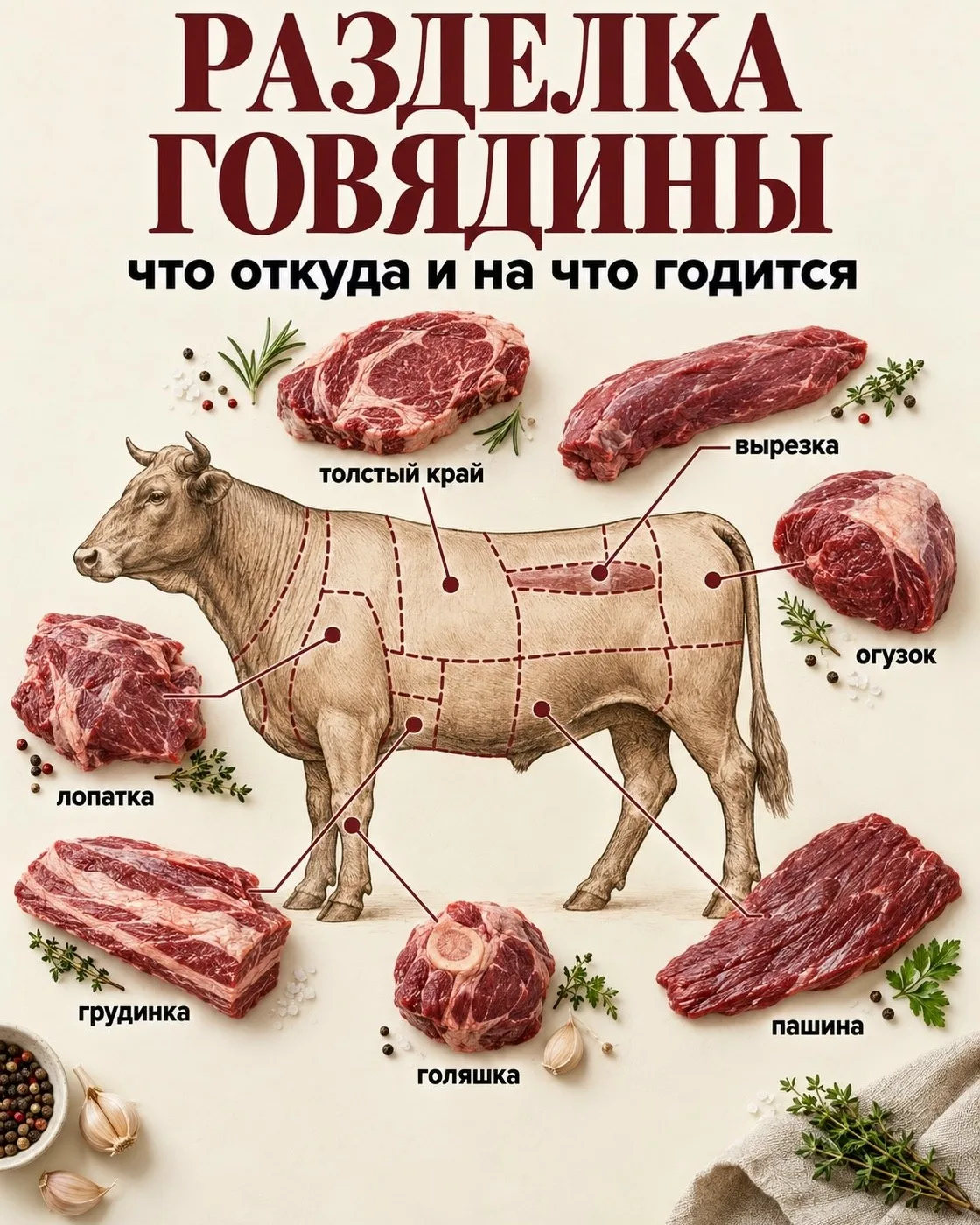 Один и тот же кусок говядины из разных отрубов может выйти либо жёстким, как подошва, л...
