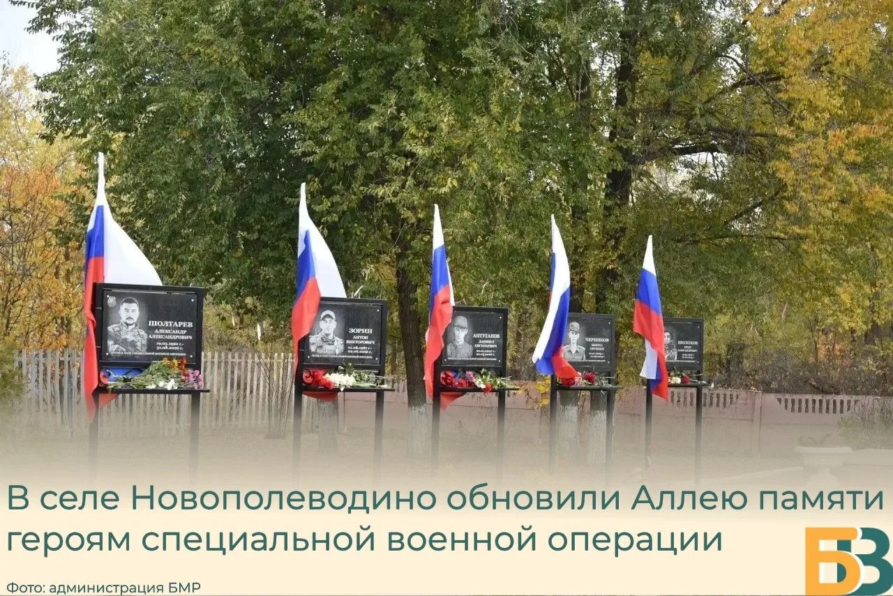 В селе Новополеводино обновили Аллею памяти героям специальной военной операции