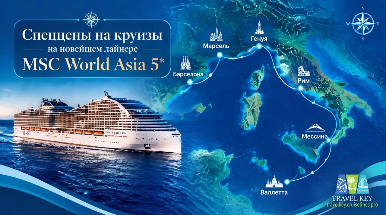 🚢 Отель 5* на воде, где каждое утро новый город. И круиз стоит от 639€.