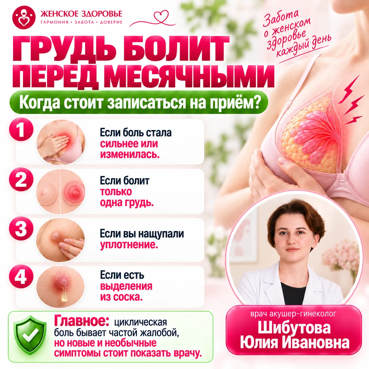 🌸 БОЛИТ ГРУДЬ ПЕРЕД МЕСЯЧНЫМИ. КОГДА К ВРАЧУ?