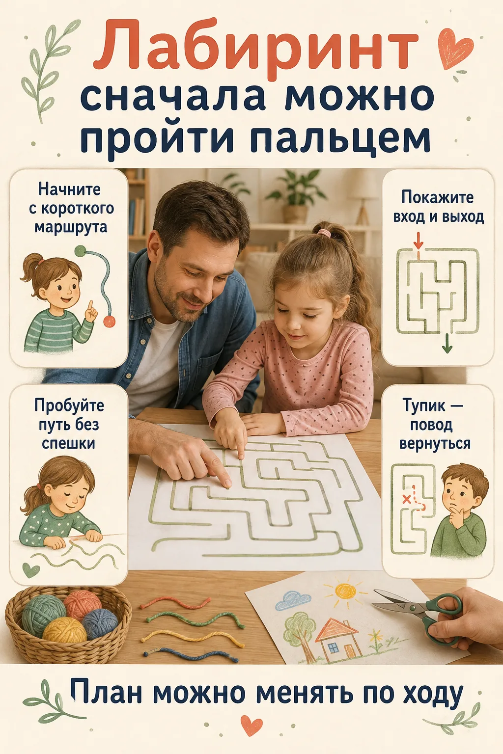 🌀 Лабиринт сначала можно пройти пальцем