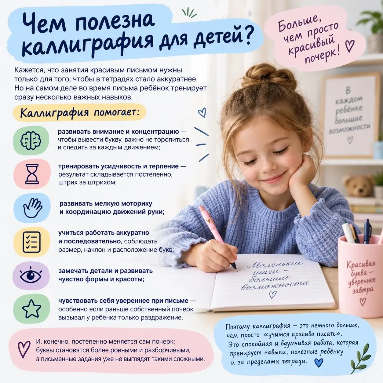 ❔ Чем полезна каллиграфия для детей?