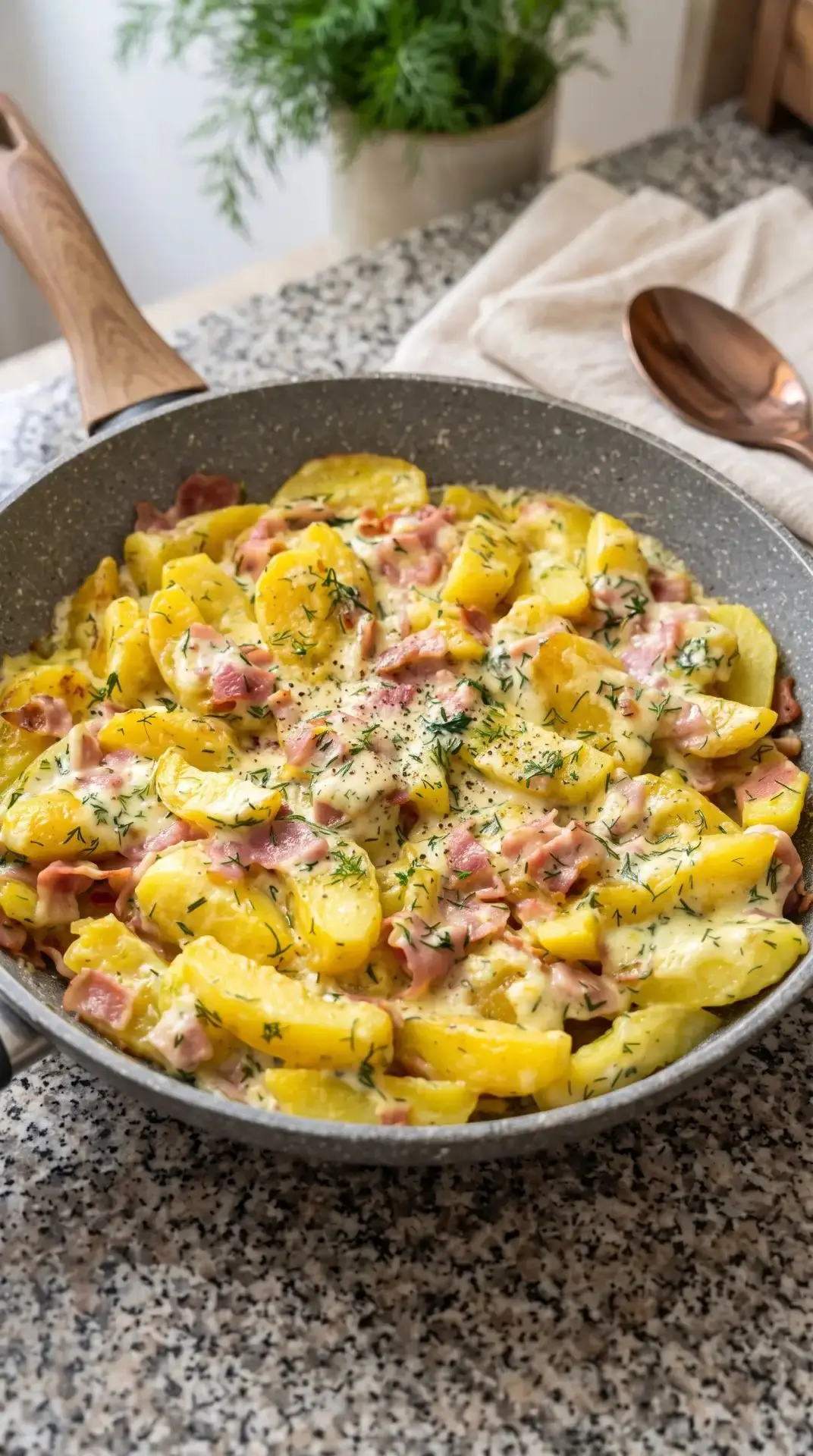 🥔 Картофель в сметанно-сырном соусе с беконом
