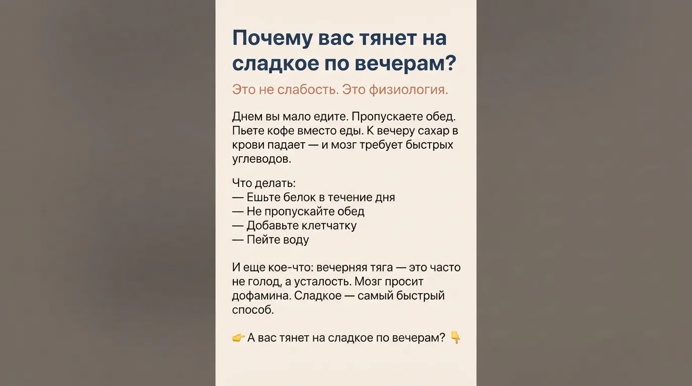 Почему вас тянет на сладкое по вечерам?