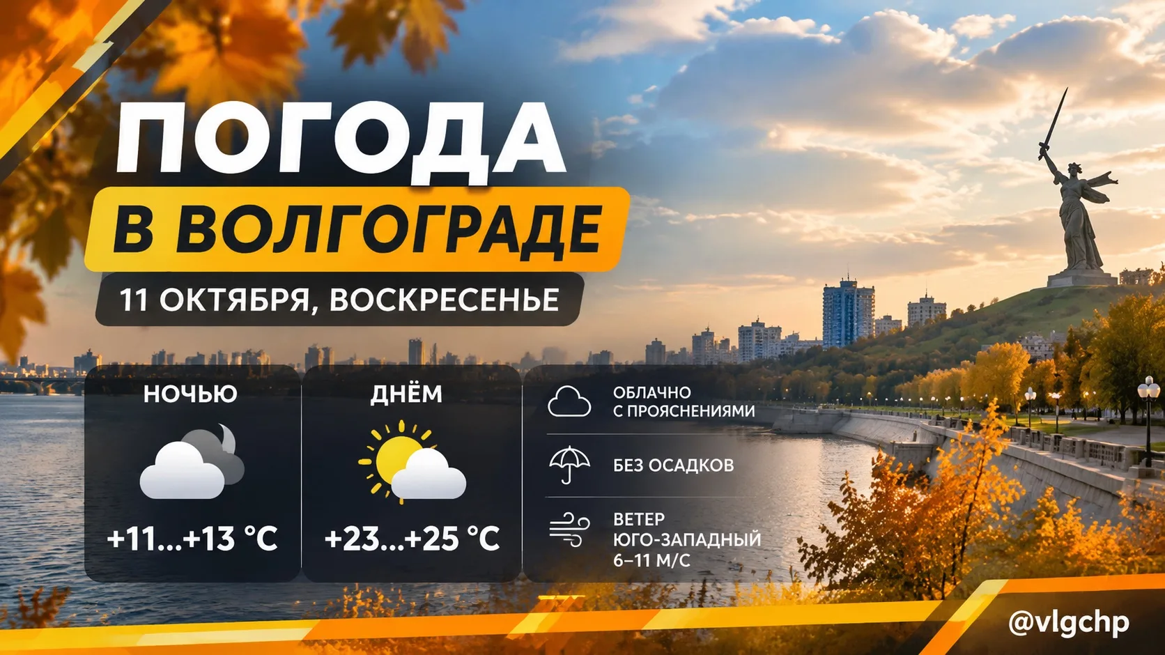 🌤 Погода в Волгограде на 11 октября