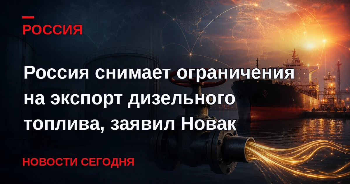 Россия незамедлительно начинает снимать ограничения на экспорт дизельного топлива из ст...