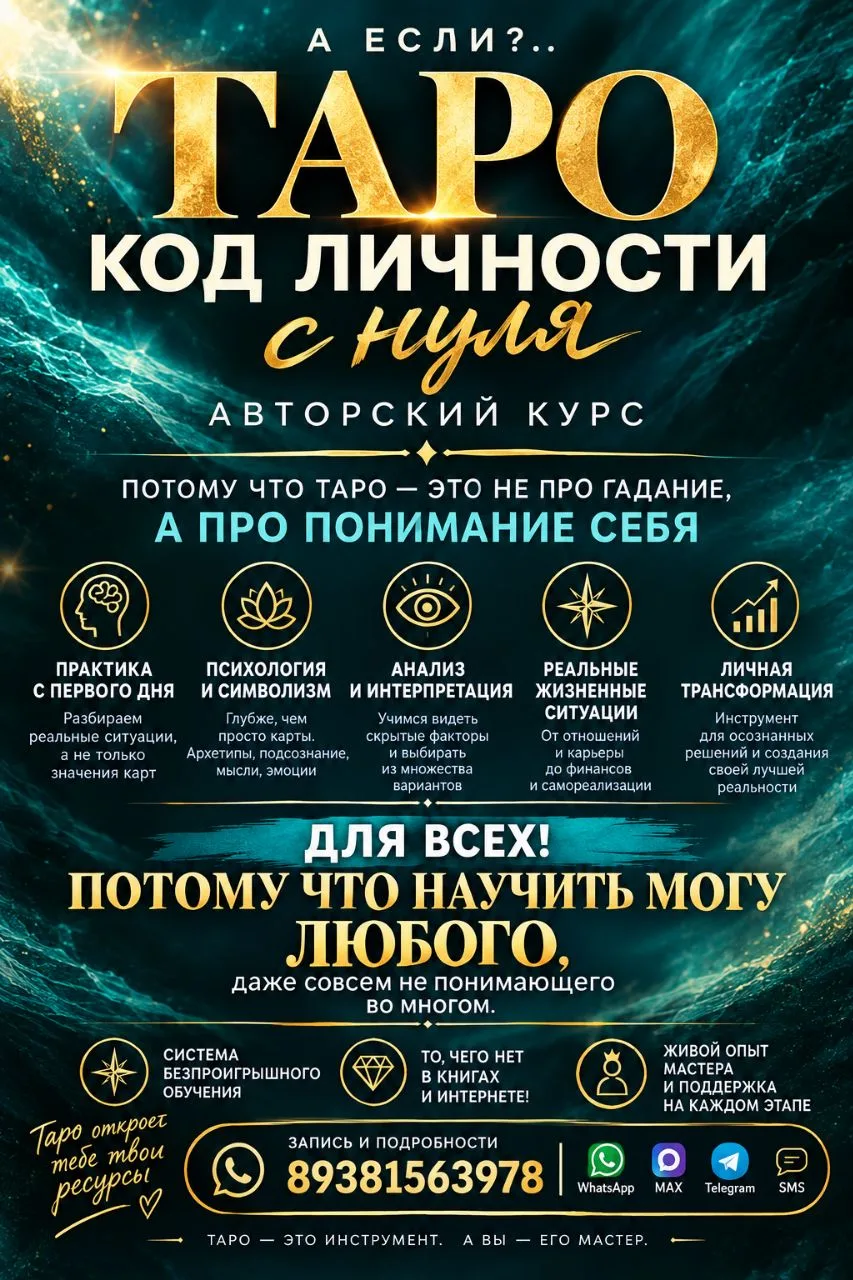 #таропсихология #авторскийкурстаро #таронуля #тароэксперт #мастертаро #самопознание #ос...