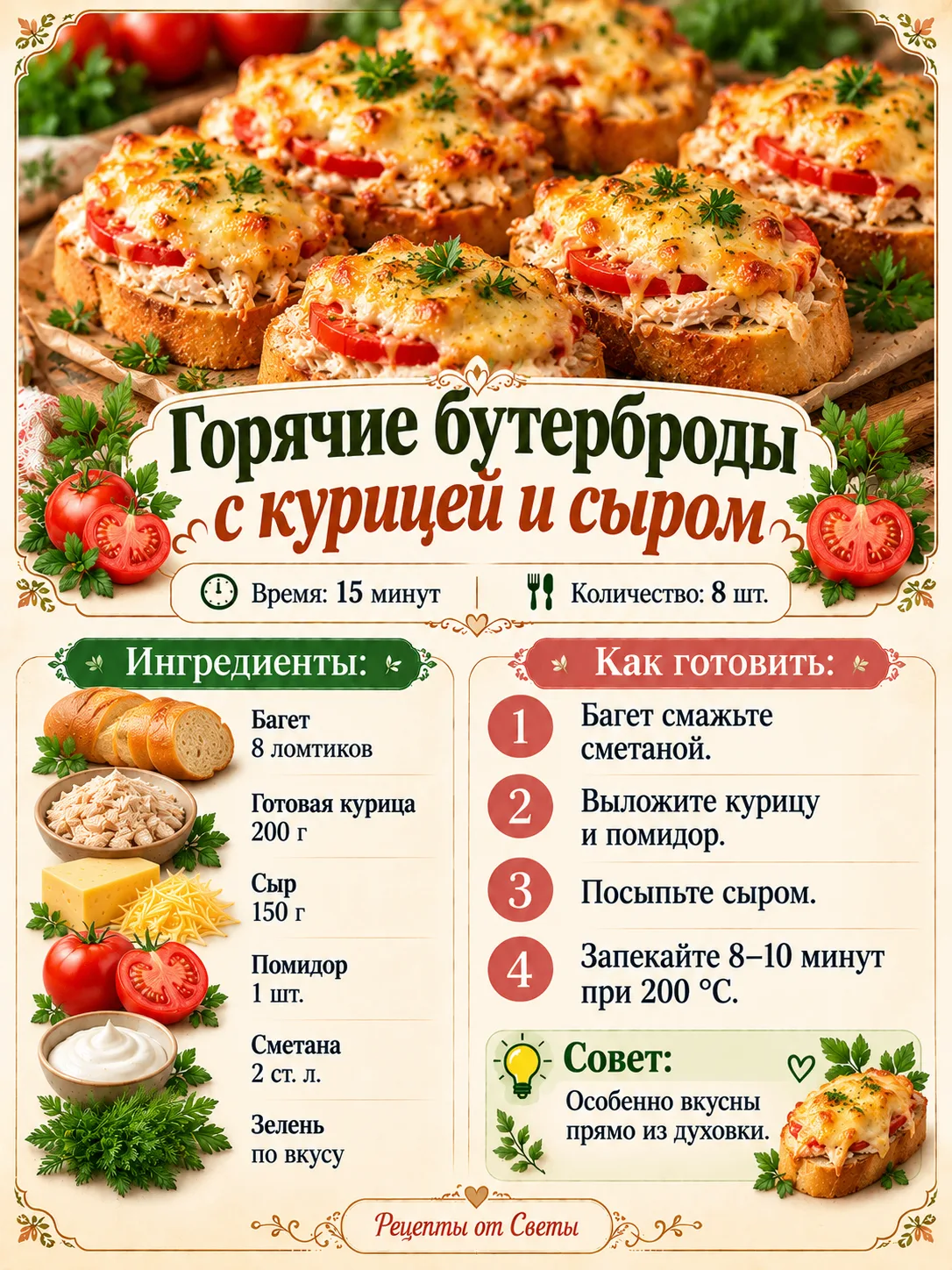 🥪 Горячие бутерброды с курицей и сыром: маленькие, а аппетит разыграется большой!