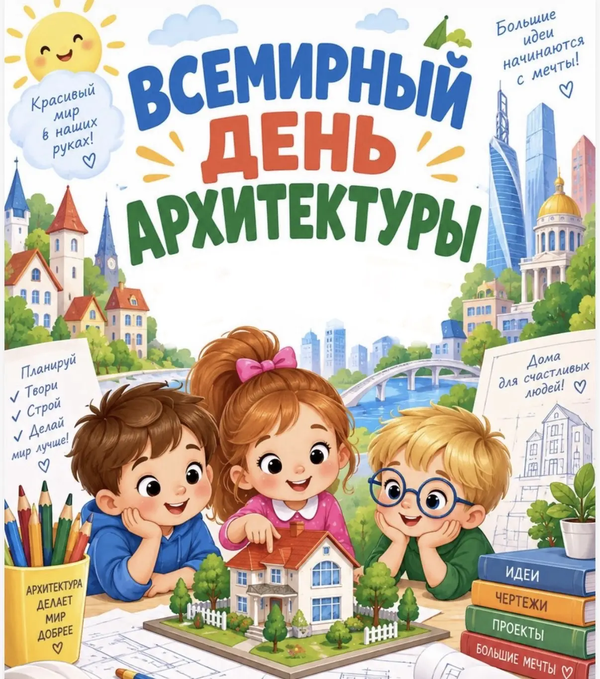 В центре «Луч» прошел мастер-класс ко Всемирному дню архитектуры. Юные воспитанники сма...