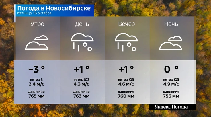 📌 Прогноз погоды на 16 октября 2026 года в Новосибирской области.