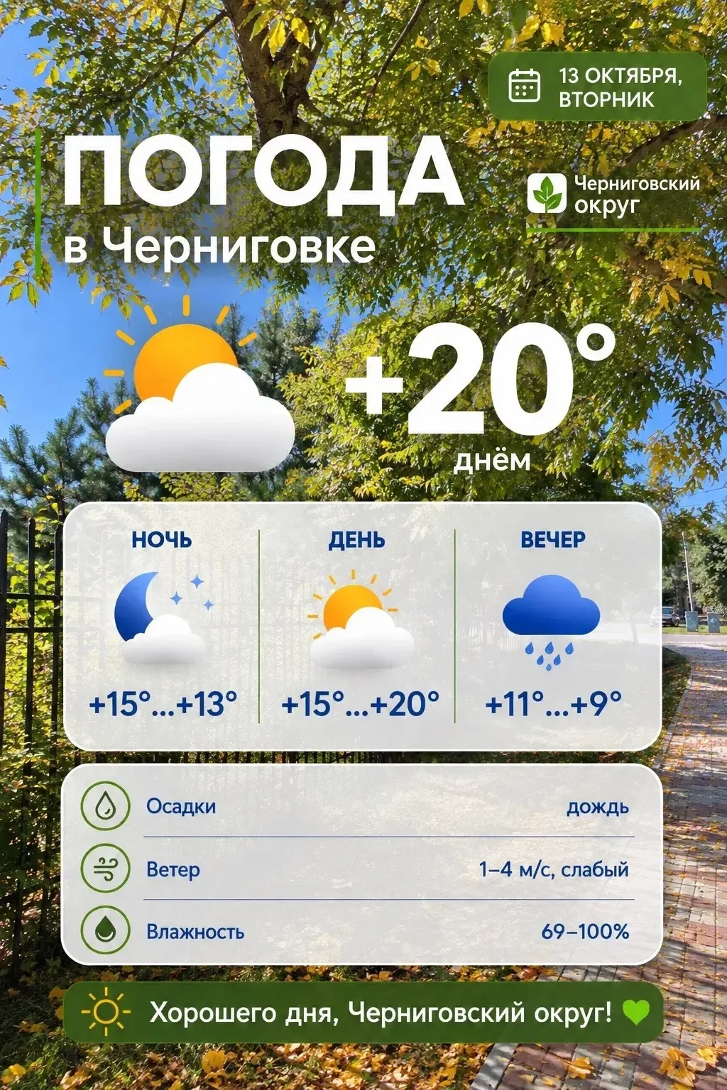 ☀️ Доброе утро, жители Черниговского округа!