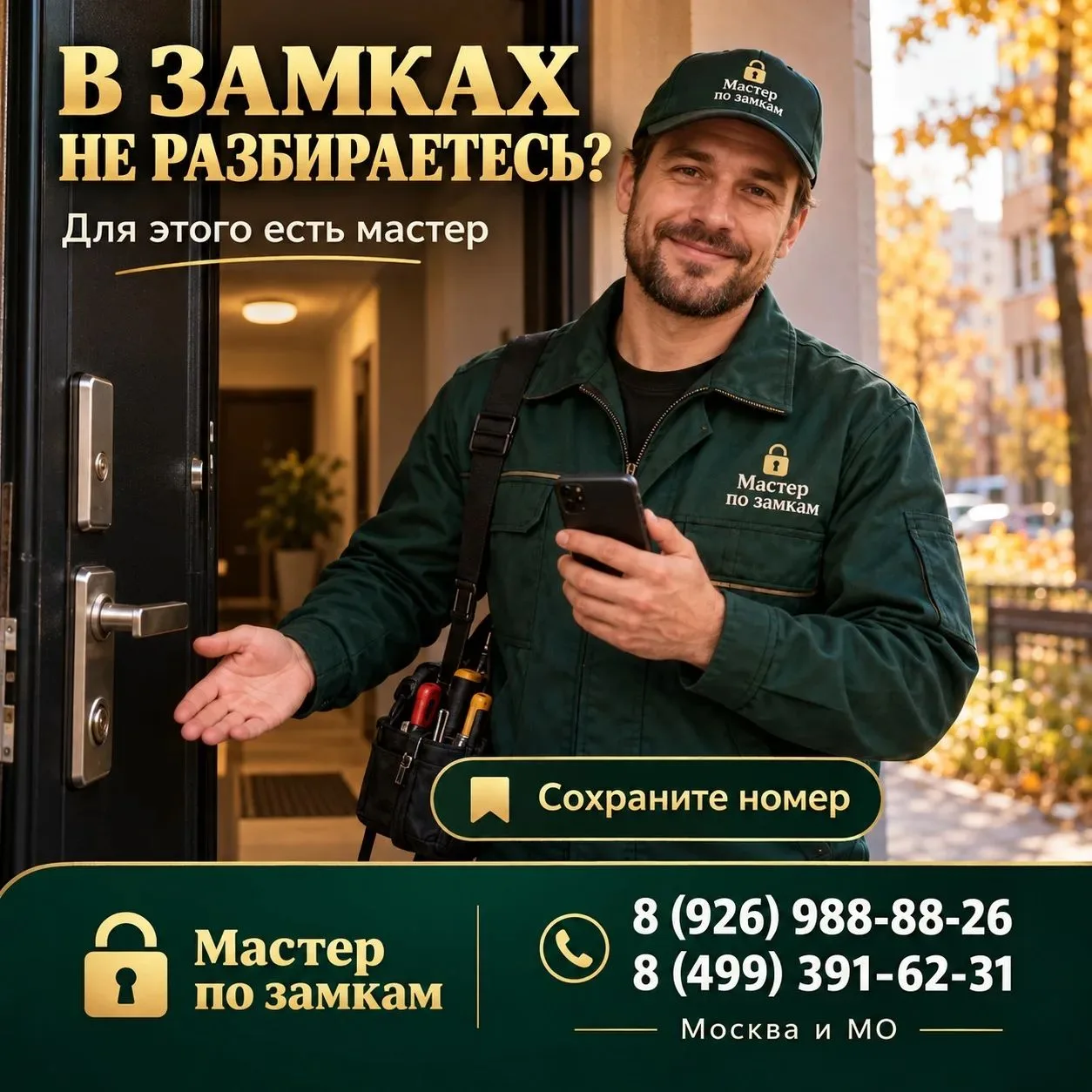 📞 «Я ничего не понимаю в замках» — вполне хорошее начало разговора с мастером.