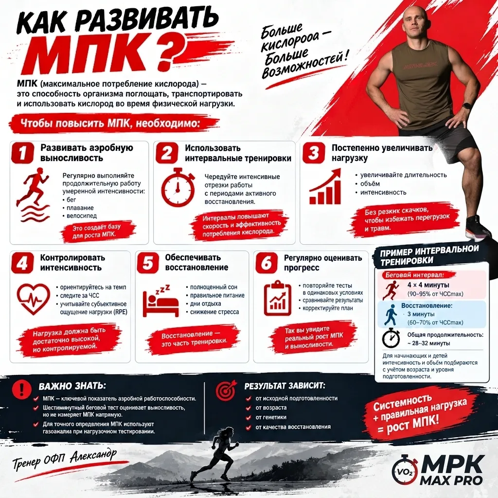 МПК (максимальное потребление кислорода) — один из важных показателей аэробной работосп...